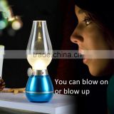 Retro style USB rechargeable blowing control LED night light kerosene lamp