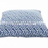 Indian Block Print Reversible Cushion Cover Indigo Cotton Shams Decorative Pillows Handmade Cushion Throw thumbnail-3