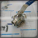1/2" Stainless Steel 1000PSI Full Port 3-Piece Ball Valve NPT Thread Ends thumbnail-1