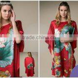 2016 New Fashion Batwing Digital Printed Silk Lady Dress thumbnail-1