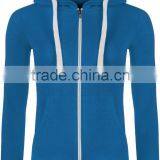 65%Cotton 35%Polyester Casual Women Plain Dyed Long Sleeve Zip Custom Different Kinds of Hoodies thumbnail-4
