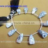 Dendrite Opal 8*15 mm 74 Cts Faceted Elongated Pyramid 5"strand Length Natural Gemstones