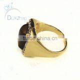 Mens Gold Ring With Tiger Eyes thumbnail-3
