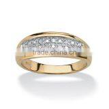 18K Gold With Rhinestone 925 Sterling Silver Ring thumbnail-1