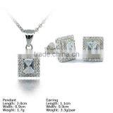 [SZH-1210] 925 Silver Jewelry Set With CZ Stones, Micro Pave Setting, Wedding Jewelry Sets. thumbnail-1