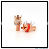 OEM/ODM Red Copper Plated RCA Socket Phono Female Chassis