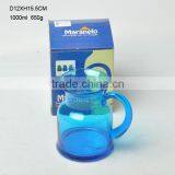 Whole Sale 1000ml Colored Glass Pitcher Glass Jug With Side Handle