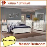 Yihua Tamarack White Master Bedroom Round Platform Bed Queen Size