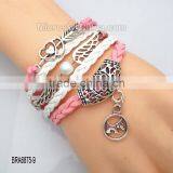 Wholesale 2016 Gift Charm Cute Best Friend Handcuffs Design Woven Bangle Karma Infinity Bracelet thumbnail-3