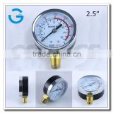 High quality 2.5 inch black steel acetylene oxygen manometer with bottom connection