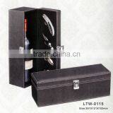 Premium Leather Custom Wooden Wine Gift Boxes thumbnail-1