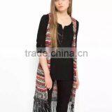 Women's Knitted Sweater Vest, Cardigan Sleeveless Sweater Vest With Fringe thumbnail-2