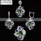 Earrings Jewelry Set Emerald Stone Bridal Jewelry Set China Supplier TZ-0249 thumbnail-4
