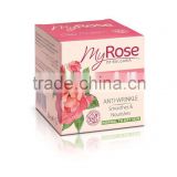 Day Cream Anti-Wrinkle Normal to Dry Skin Bulgarian Rosa Damascena Extract - 50 ml. Paraben Free. Made in EU.