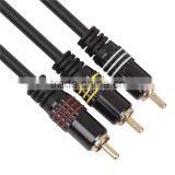 Pure Cooper 3 RCA High Quality Male to Male Metal Shell