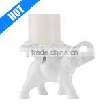 Personalized Color Glazed White Elephant Candle Holder thumbnail-1