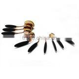 Custom Logo Professional Toothbrush Shape Rose Gold Oval Makeup Brush Set thumbnail-2