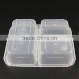 Black 3 Divided Microwavable Safe Storage Plastic Food Containers thumbnail-5