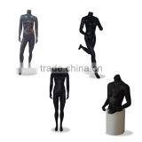 High-End Fiberglass Headless Athletic Running Pose Female Mannequin Metallic Black thumbnail-3