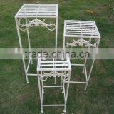 Classic Vintage Wrought Irons Antirust Outdoor Decorative Antique Tall Square Planter Stand (3pcs/Set) thumbnail-2