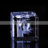 2016 Cheap Cube Crystal 3D Laser Engraving For Gift