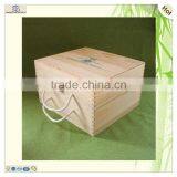 Custom Logo Hinge 6 Bottles Pine Wooden Wine Boxes thumbnail-2