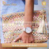 High Quality Brown Color Make up Bag Travel Cork Paper Cosmetic Bag thumbnail-3