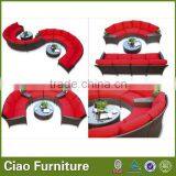 Outdoor Garden Furniture Rattan Round Sofa Sectional Sofa Set thumbnail-6
