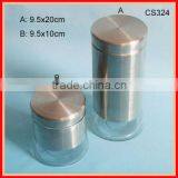 2016 Hign Quality Cylinder S/s Empty Glass Jars With Stainless Coating thumbnail-1