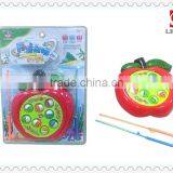 Hot Sale Plastic Apple Shape Fishing Game Toys With Music for Kids thumbnail-1