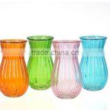 Durable Colored Vertical Stripes Glass Vase thumbnail-1
