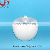 Hot Sales Home Decoration Glazed White Ceramic Apple Figure thumbnail-2