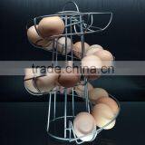 Novelty ECO-friendly Iron Wire Black Silver Metal Egg Stand Rack Spiral Egg Holder for Kitchen Storage thumbnail-5