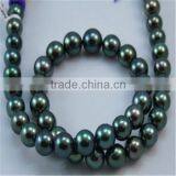 AAA 12-14mm Peacock Round Tahitian Pearl Strand thumbnail-1