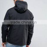 2017 Best Price High Quality Overhead Design Durable Hooded Funnel Collar 100% Polyester Black Casual MenJacket thumbnail-2