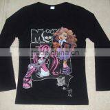 2013 Latest Design Mechin Printed Girls Cotton Long Sleeve T-shirt thumbnail-2