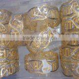 Broad Hand Carved 2 Tone Gold Plated BRACELET BANGLE KADA , Dancing Stone thumbnail-1