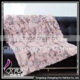 CX-D-11H Top Quality Home/Hotel Carpet Patchwork Rabbit Fur Fur Throw Blanket thumbnail-6