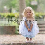 New Arrival Baby Clothes Wholesale Hot Sale Cotton Cheap 2017 Blue Children's Boutique Fashion Girls Short Frocks Dress thumbnail-3