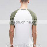 Wholesale Men Contrast Raglan Short Sleeves Muscle Tight Fit T-shirt thumbnail-2