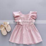 Soft Fashion Baby Cotton Frocks Designs Baby Stripe Sleeveless Dress With Two Pockets Girls Party Wear Dresses thumbnail-4