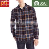 2017 trend long sleeved Different colors plaid cotton flannel shirt