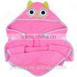 Eco-friendly Embroidery Designs Ring Spun Cotton Velour Wholesale Hooded Baby Towel for Bathroom thumbnail-3