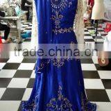 Beautiful Flowers Floor Length Muslin Wedding Evening Dress With Cloak thumbnail-2