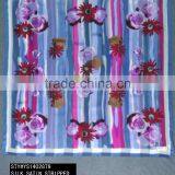 Small Square Silk Scarf, Silk Twill, Plain Crepe Satin, Satin Stripped