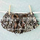 Baby Brown Leopard Satin Ruffles Bloomers Panties BSO1 thumbnail-1