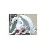 Customized Animal Fiberglass Statues Amusement Park White Dragon