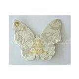 Butterfly Shape Elegant Kraft Paper Labels / Hang Tag Printing With Custom Normal / SpecialShape