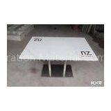 Modern White Marble Topped Dining Table Furniture High Glossy , Heat Resistance