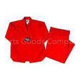 Red Short Sleeve WTF Taekwondo Uniform Martial Arts Clothing For Women thumbnail-1